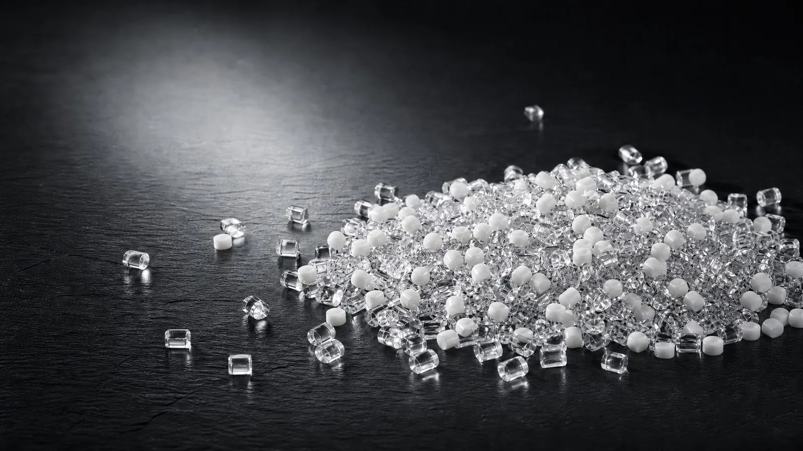 Transparent reinforcing and toughening masterbatch pellets