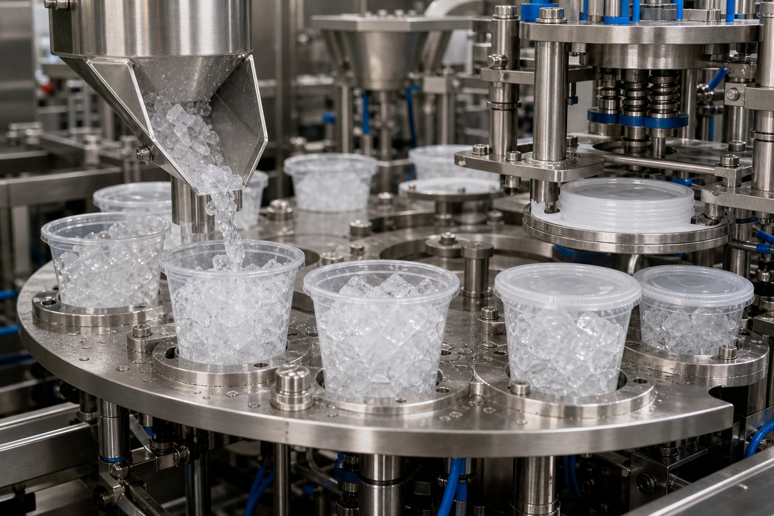 Automated Rotary Ice Filling & Capping
